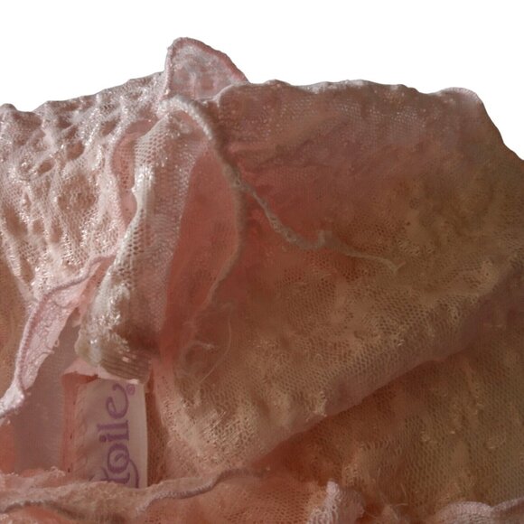 Cinema Etoile Nightgown S Pink Long Satin Lace Top Drop Waist Sexy Shimmer READ - Picture 13 of 13